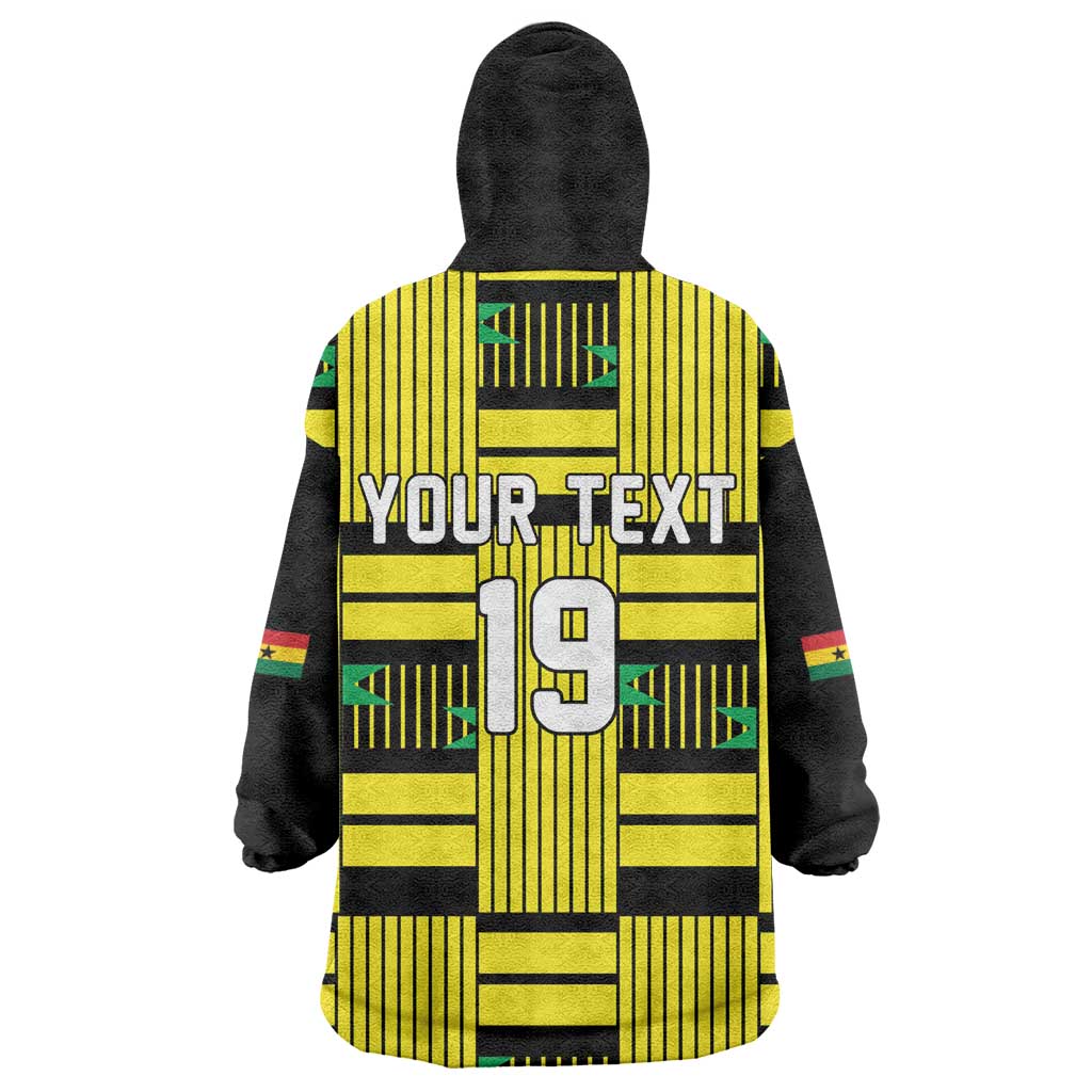 Custom World Football 2026 Ghana Kid Wearable Blanket Hoodie Rise With The Black Stars