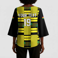 Custom World Football 2026 Ghana Kimono Sleeve Blouse Rise With The Black Stars