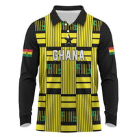 Custom World Football 2026 Ghana Long Sleeve Polo Shirt Rise With The Black Stars