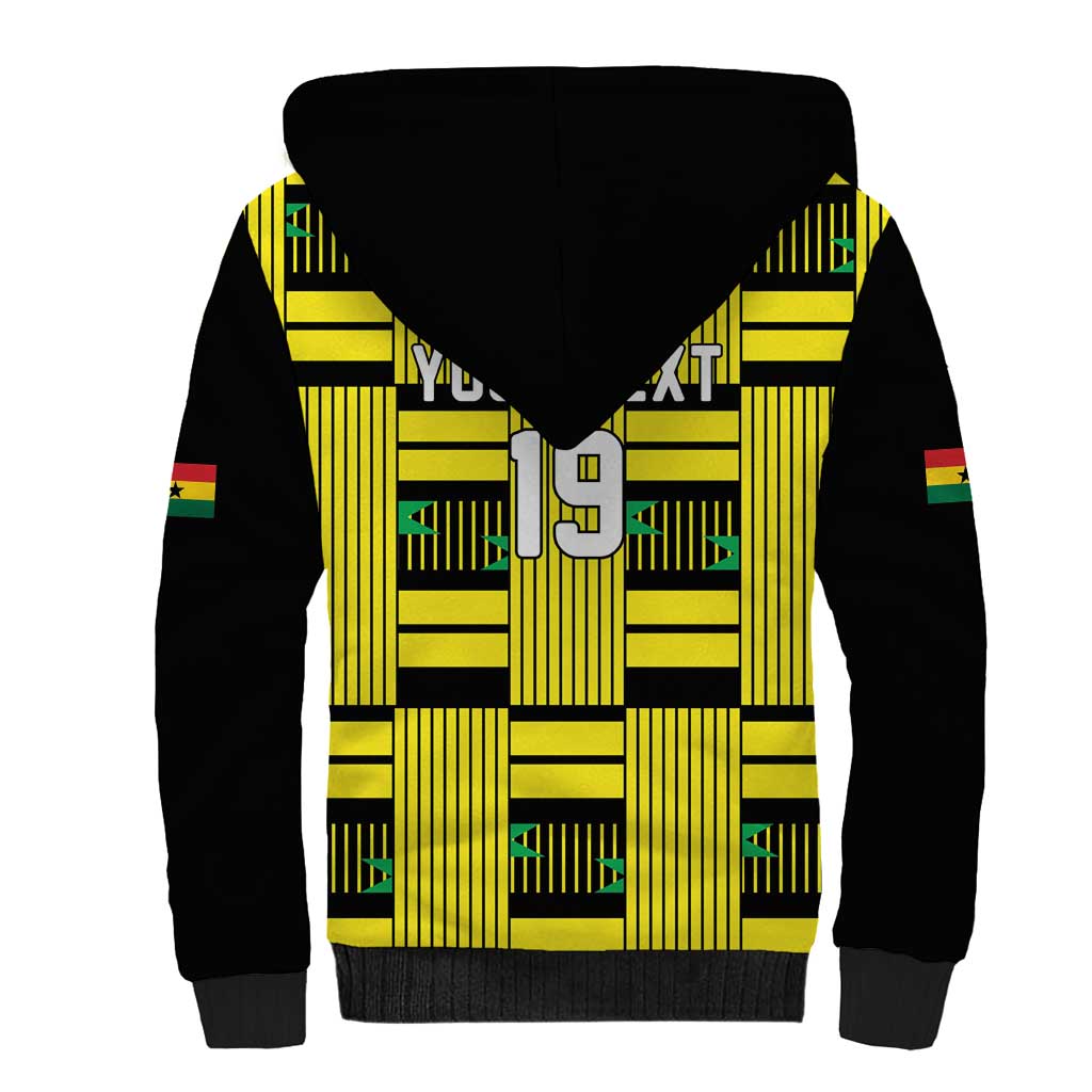 Custom World Football 2026 Ghana Sherpa Hoodie Rise With The Black Stars