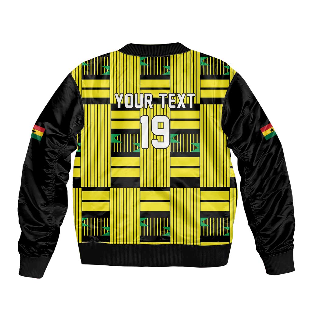 Custom World Football 2026 Ghana Sleeve Zip Bomber Jacket Rise With The Black Stars