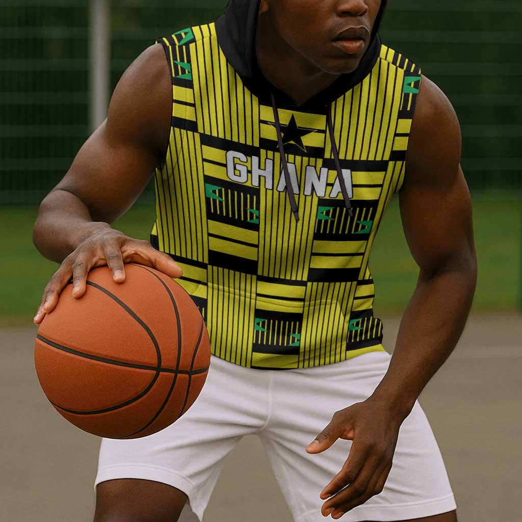 Custom World Football 2026 Ghana Sleeveless Hoodie Rise With The Black Stars