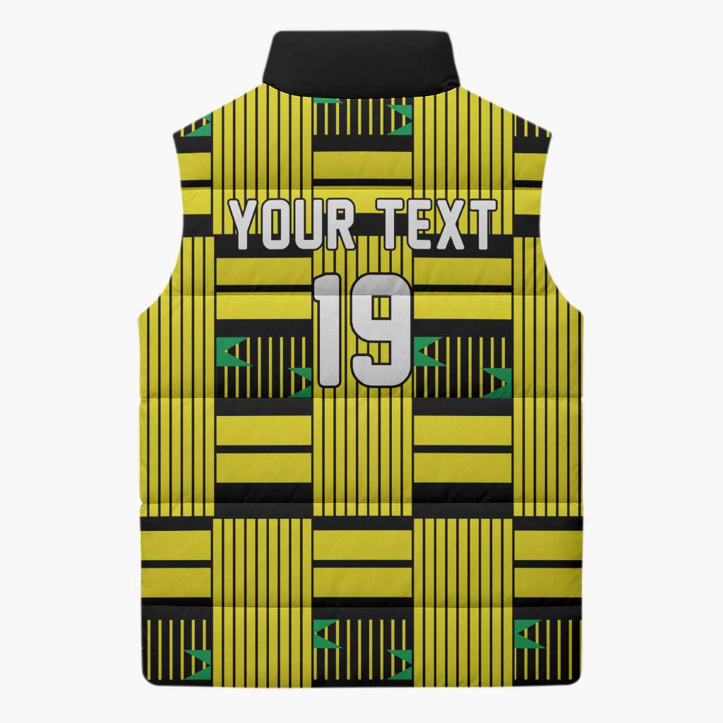 Custom World Football 2026 Ghana Sleeveless Puffer Jacket Rise With The Black Stars
