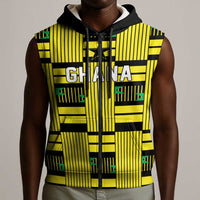 Custom World Football 2026 Ghana Sleeveless Zip Hoodie Rise With The Black Stars
