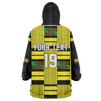 Custom World Football 2026 Ghana Wearable Blanket Hoodie Rise With The Black Stars