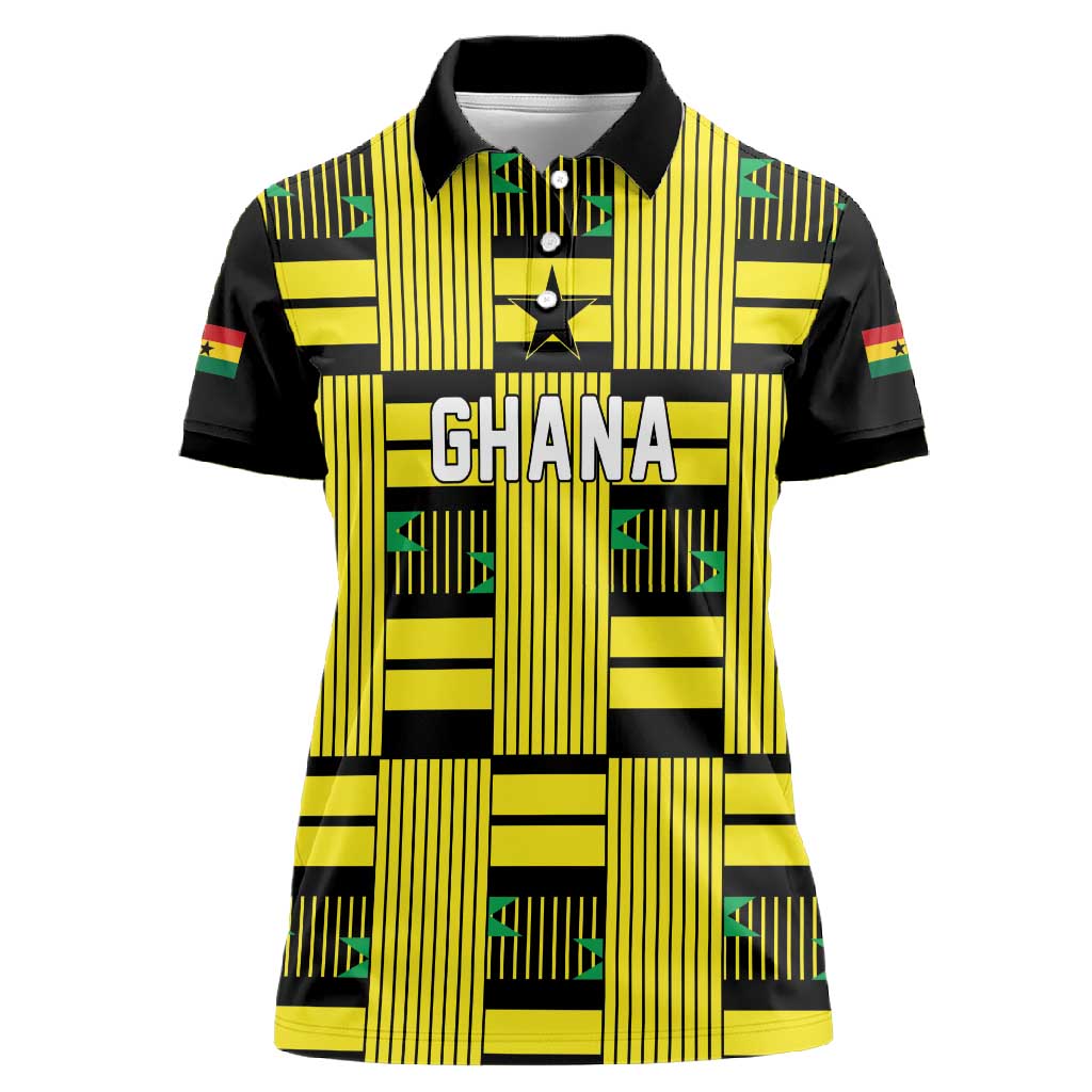 Custom World Football 2026 Ghana Women Polo Shirt Rise With The Black Stars