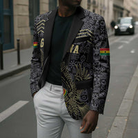 Custom World Football 2026 Ghana Blazer Black Stars Rise with Black Adinkra Pattern