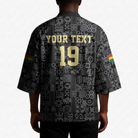 Custom World Football 2026 Ghana Kimono Black Stars Rise with Black Adinkra Pattern