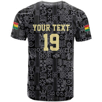 Custom World Football 2026 Ghana T shirt Black Stars Rise with Black Adinkra Pattern
