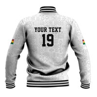 Custom World Football 2026 Ghana Baseball Jacket Black Stars Rise with White Adinkra Pattern