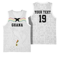 Custom World Football 2026 Ghana Basketball Jersey Black Stars Rise with White Adinkra Pattern