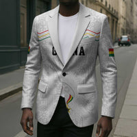 Custom World Football 2026 Ghana Blazer Black Stars Rise with White Adinkra Pattern