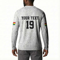 Custom World Football 2026 Ghana Button Sweatshirt Black Stars Rise with White Adinkra Pattern
