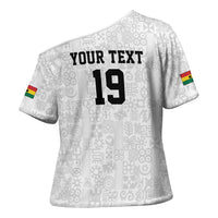 Custom World Football 2026 Ghana Cross Shoulder Shirt Black Stars Rise with White Adinkra Pattern