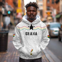 Custom World Football 2026 Ghana Hoodie Black Stars Rise with White Adinkra Pattern