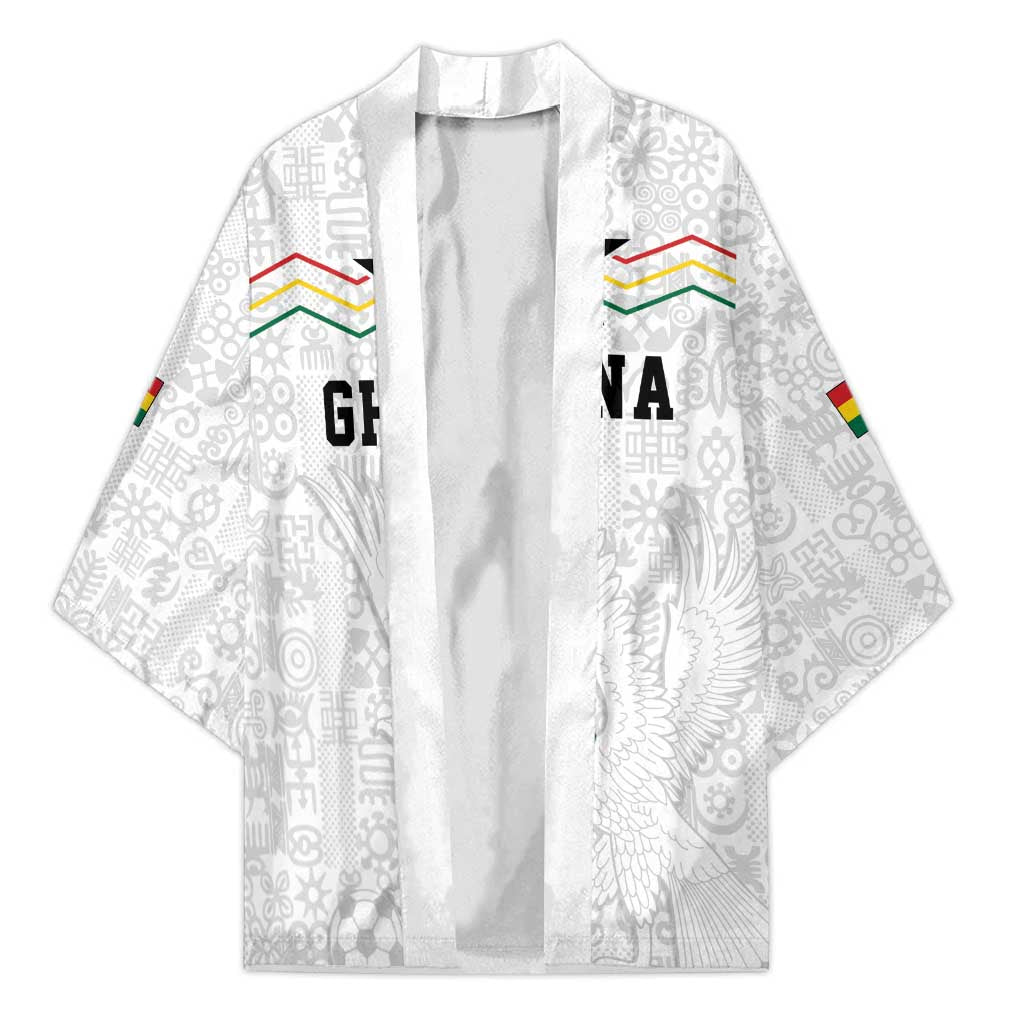 Custom World Football 2026 Ghana Kimono Black Stars Rise with White Adinkra Pattern
