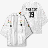 Custom World Football 2026 Ghana Kimono Black Stars Rise with White Adinkra Pattern