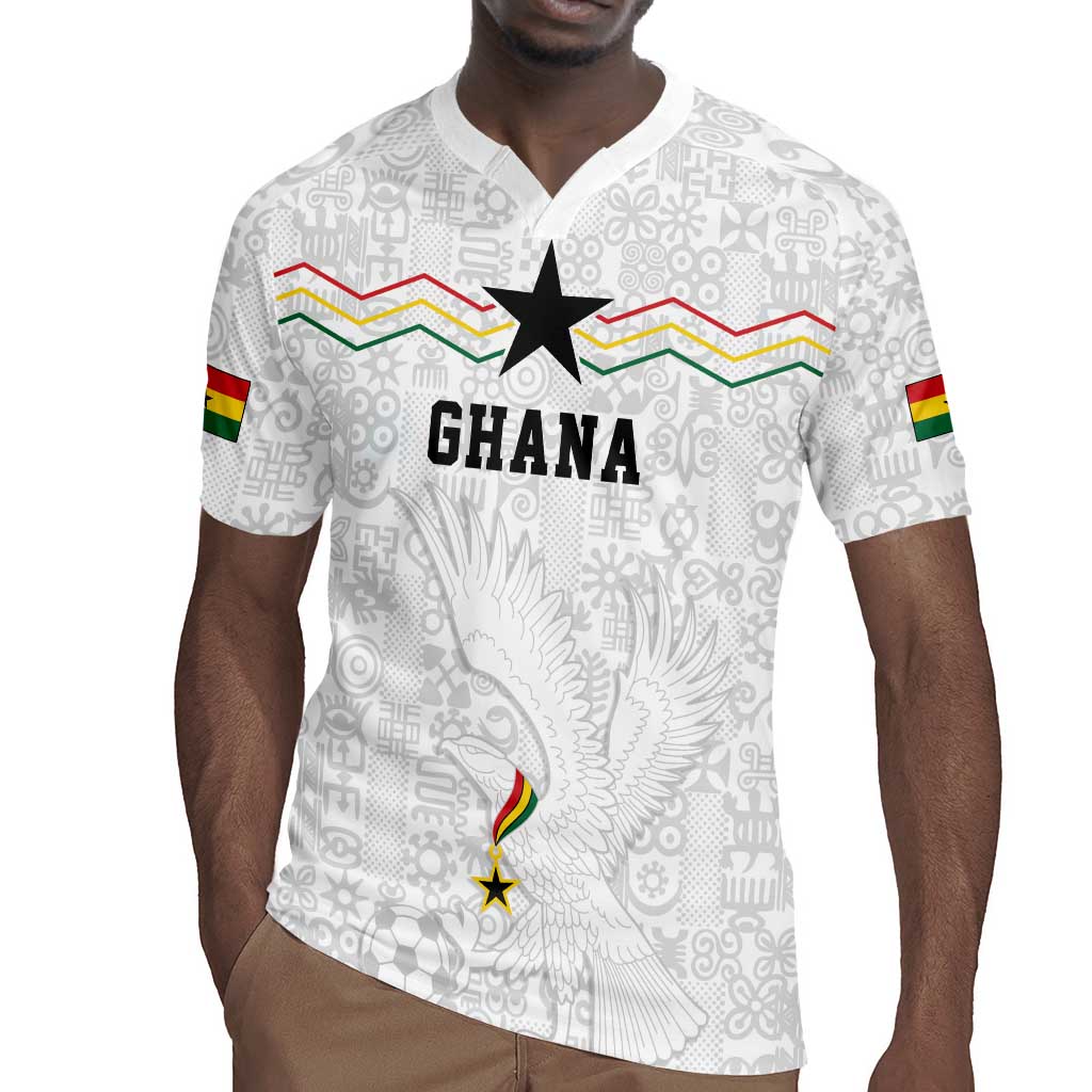 Custom World Football 2026 Ghana Rugby Jersey Black Stars Rise with White Adinkra Pattern