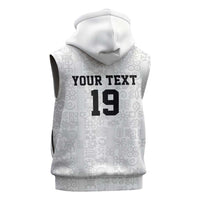 Custom World Football 2026 Ghana Sleeveless Hoodie Black Stars Rise with White Adinkra Pattern