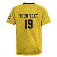 Custom World Football 2026 Ghana Rugby Jersey Black Stars Rise with Yellow Adinkra Pattern