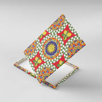 Green Sicilian Majolica Lemon Sun Art Canvas Wall Art