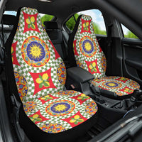Green Sicilian Majolica Lemon Sun Art Car Seat Cover