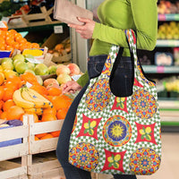 Green Sicilian Majolica Lemon Sun Art Grocery Bag