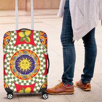 Green Sicilian Majolica Lemon Sun Art Luggage Cover