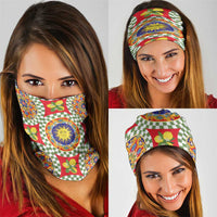 Green Sicilian Majolica Lemon Sun Art Neck Gaiter