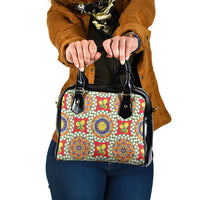 Green Sicilian Majolica Lemon Sun Art Shoulder Handbag