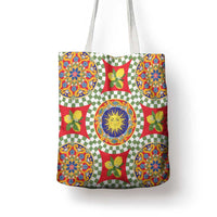 Green Sicilian Majolica Lemon Sun Art Tote Bag