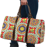 Green Sicilian Majolica Lemon Sun Art Travel Bag