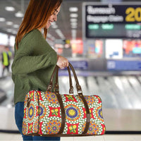 Green Sicilian Majolica Lemon Sun Art Travel Bag