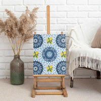 Blue Sicilian Majolica Lemon Sun Art Canvas Wall Art