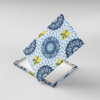 Blue Sicilian Majolica Lemon Sun Art Canvas Wall Art