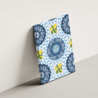 Blue Sicilian Majolica Lemon Sun Art Canvas Wall Art
