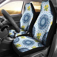 Blue Sicilian Majolica Lemon Sun Art Car Seat Cover