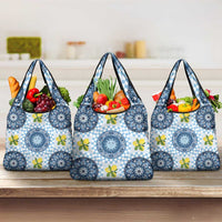 Blue Sicilian Majolica Lemon Sun Art Grocery Bag