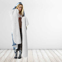 Blue Sicilian Majolica Lemon Sun Art Hooded Blanket
