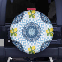 Blue Sicilian Majolica Lemon Sun Art Spare Tire Cover