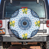 Blue Sicilian Majolica Lemon Sun Art Spare Tire Cover