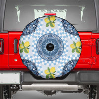 Blue Sicilian Majolica Lemon Sun Art Spare Tire Cover