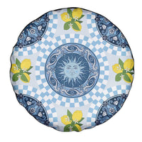 Blue Sicilian Majolica Lemon Sun Art Spare Tire Cover