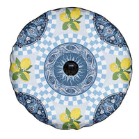 Blue Sicilian Majolica Lemon Sun Art Spare Tire Cover