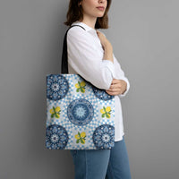 Blue Sicilian Majolica Lemon Sun Art Tote Bag