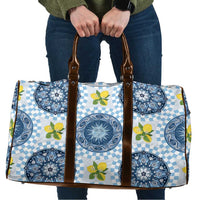 Blue Sicilian Majolica Lemon Sun Art Travel Bag