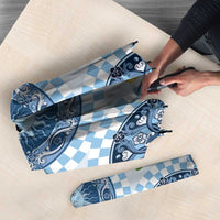 Blue Sicilian Majolica Lemon Sun Art Umbrella