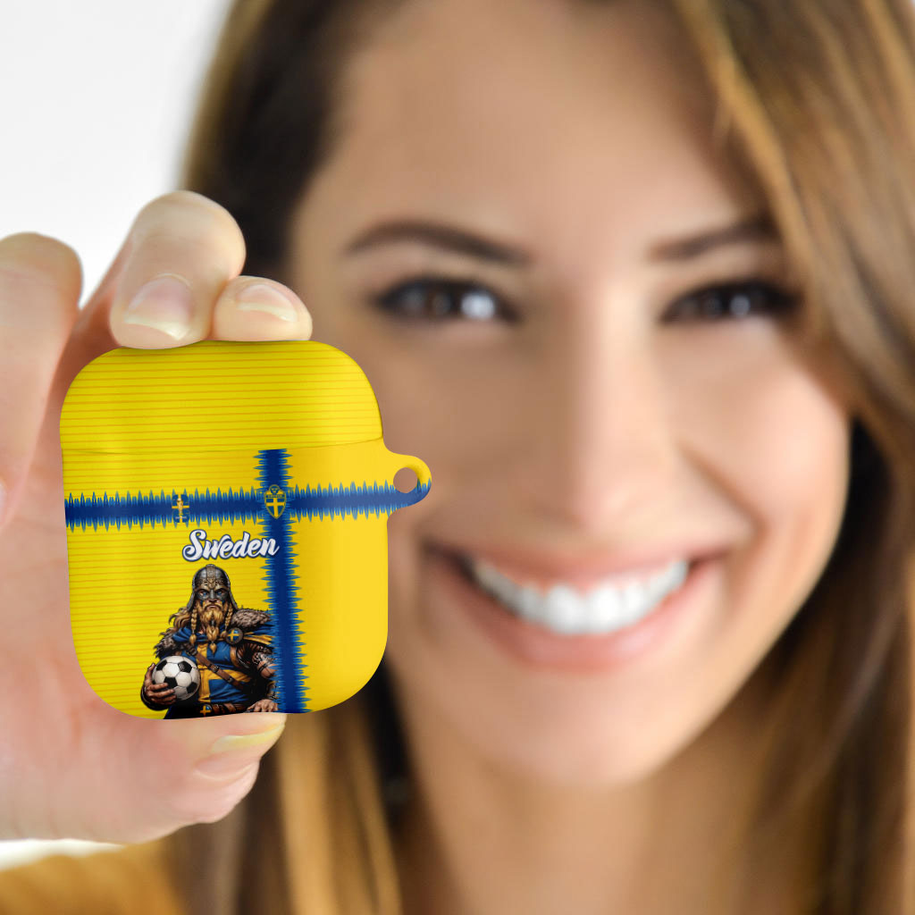 World Football 2026 Sweden AirPods Case Go Blagult Viking Glory