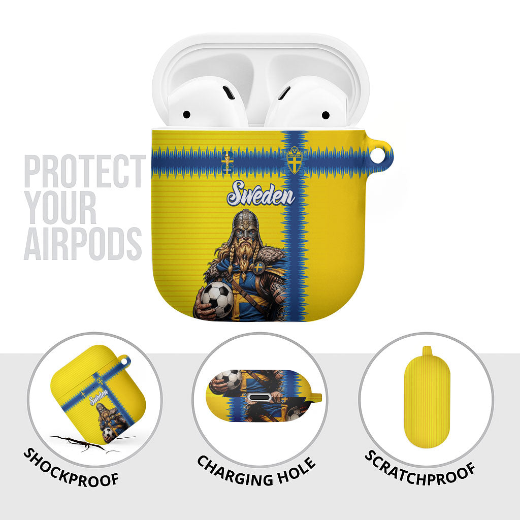 World Football 2026 Sweden AirPods Case Go Blagult Viking Glory