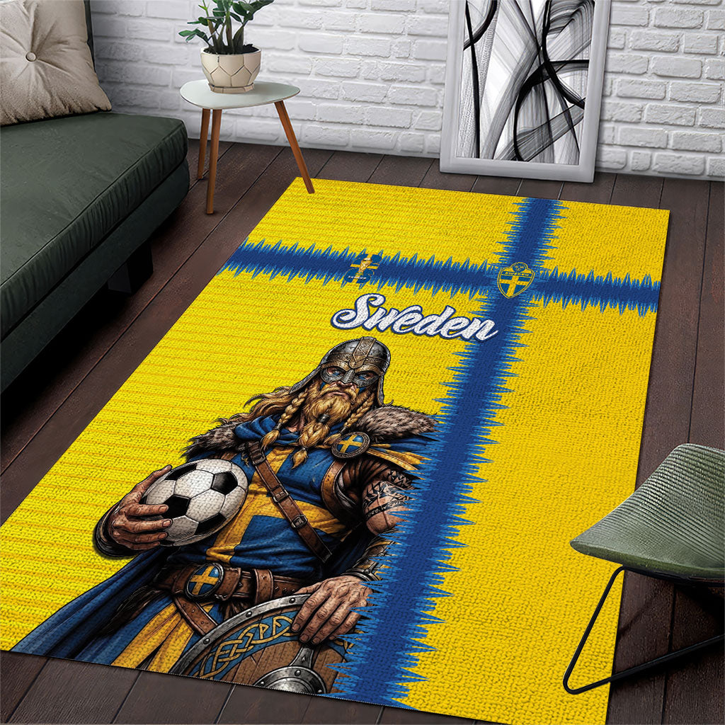 World Football 2026 Sweden Area Rug Go Blagult Viking Glory